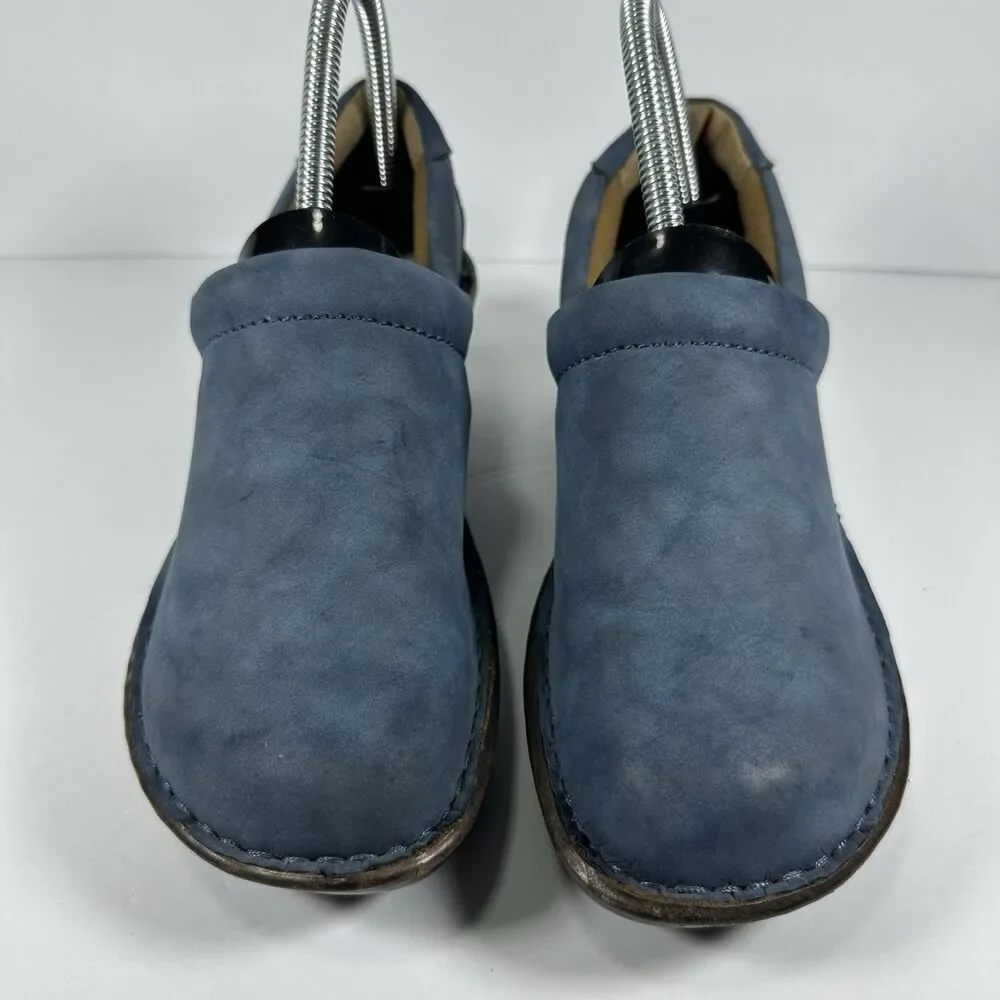 BOC Born Concept Peggy Womens Taupe Suede Slip On Wedge Clog Shoes Size 7